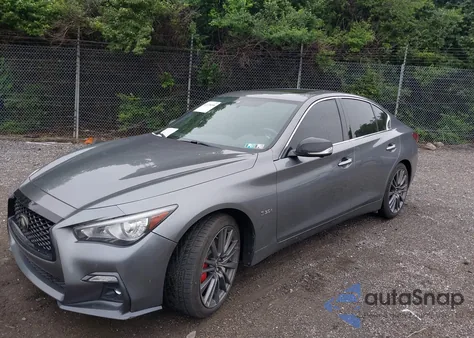 2019 Infiniti Q50 3.0T Red Sport 400 z USA, uszkodzony, nr VIN JN1FV7AR9KM800828